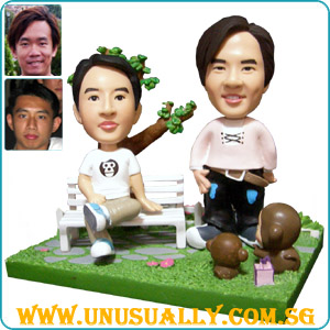 Custom 3D Caricature Male Buddies Clay Figurines